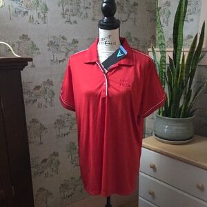 NWT Women's Red Polo Shirt Branded: Women's PGA Golf Clinic